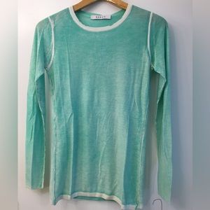 KOKUN mint green over-dye sweater Sz Xs